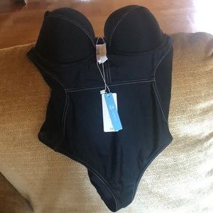 Cupshe black one piece bathing suit